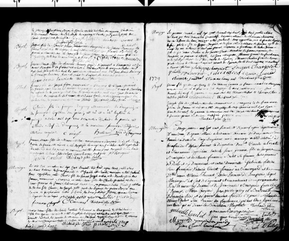 Baptêmes, mariages et sépultures, février 1778-janvier 1792.