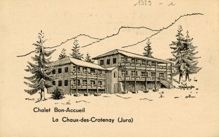 La Chaux-des-Crotenay (Jura). Châlet Bon Accueil (dessin).