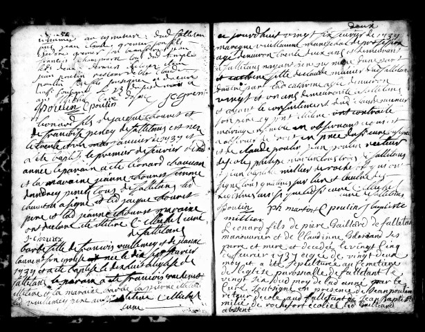 Baptêmes, mariages, sépultures 22 janvier 1737-19 mars 1742.