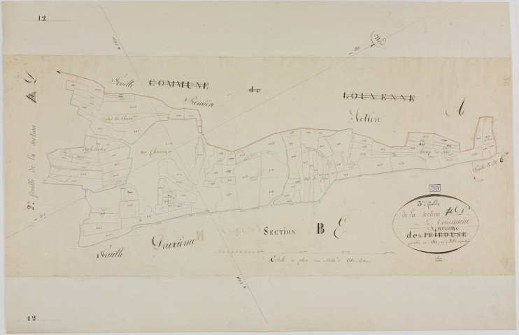 Louvenne, section D, la Pérouse, feuille 3.géomètre : Billet