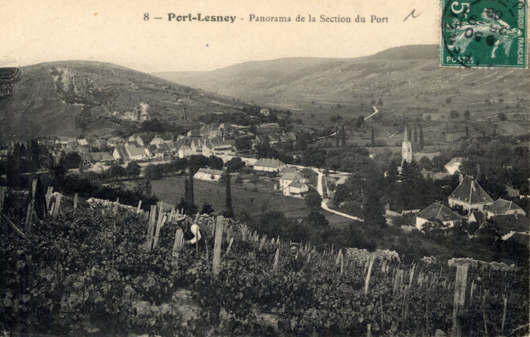 Port-Lesney (Jura). 8. Le panorama de la section du port. Salins, Figuet.