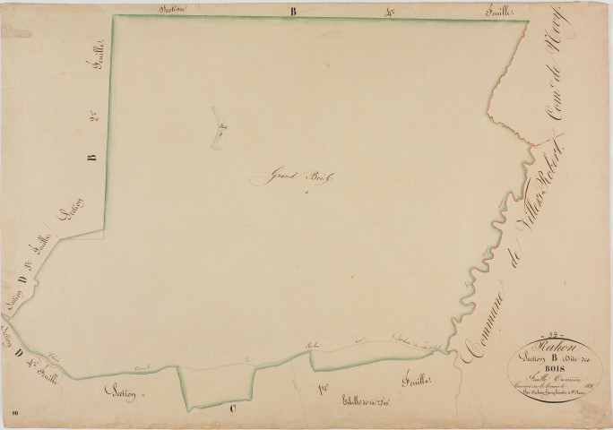 Rahon, section B, les Bois, feuille 3.géomètre : Duchesne Henry