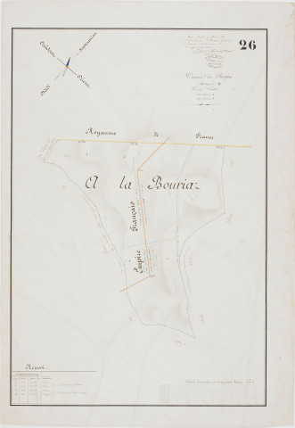 Rousses (Les), section G, A la Bourcia, feuille 1. [1865]géomètre : sans nom