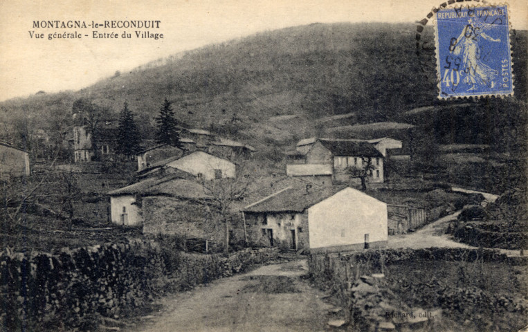Montagna-le-Reconduit (Jura). Vue Générale. Entrée du Village.