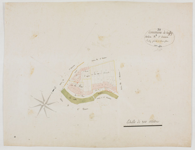 Ruffey-sur-Seille, section B, feuille 2.géomètre : Boichoz