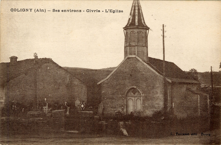 Civria (Jura). L'église. Bourg-en-Bresse, L. Ferrand.