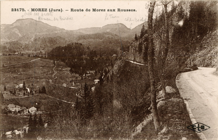 Morez (Jura). 23175. La route de Morez aux Rousses. Besançon, établissements C. Lardier.