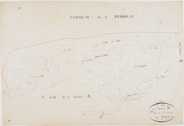 Monnetay, section B, feuille 2.géomètre : Billet