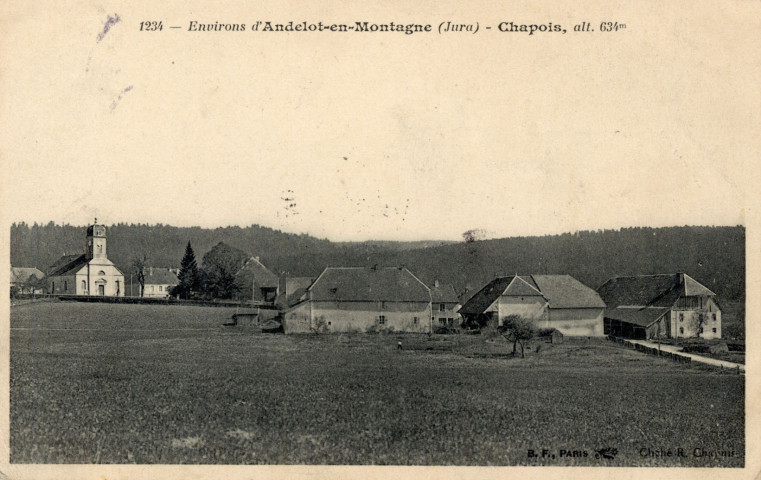 Chapois (Jura). 1234. Environs d'Andelot-en-Montagne. Chapois (alt.634m). Paris, B.F.