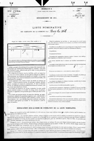 Nevy-lès-Dole.- Listes nominatives, 1896-1911, 1921-1936.