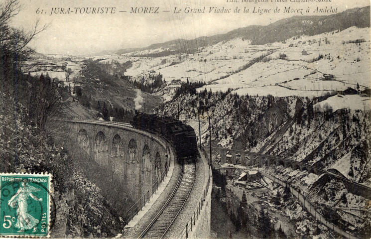 Morez (Jura). 61. Le grand Viaduc de la ligne de Morez à Andelot. Chalon-sur-Saône, Bourgeois Frères.