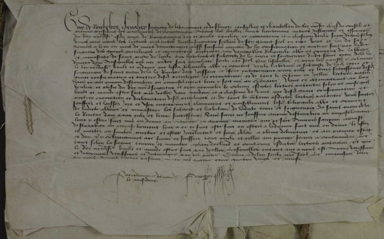 Charles VIII, roi de France, vidime et confirme le diplôme de Philippe le Bon de 1436 et confirme les privilèges de l'abbaye de Saint-Oyend.