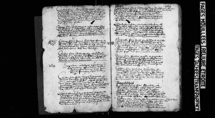 Série communale : baptêmes novembre 1618-mai 1637, mariages janvier 1622-juin1637.