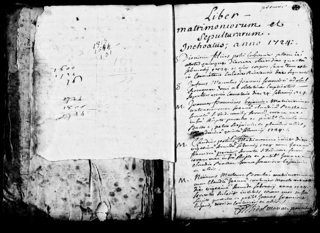 Mariages et sépultures. Catalogue des familles et de chaque personne qui les compose des communautés de Tancua, Lézat, la Rixouse, Château des Prés, 1772.