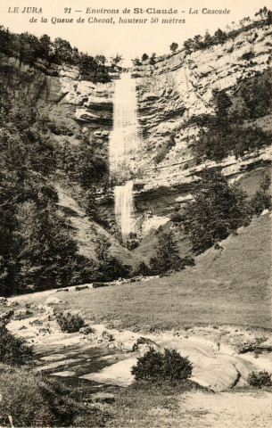 Environs de Saint-Claude (Jura). La cascade de la Queue de Cheval, haut.50m. Paris, imprimerie Catala Frères.
