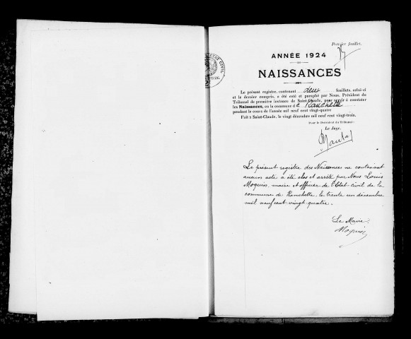 Naissances, mariages, décès, 1923-1932, publications de mariage, 1923-1927.