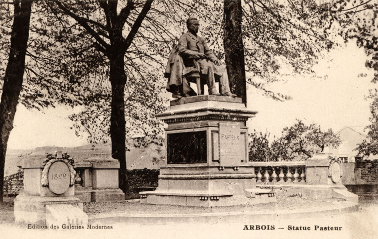 Arbois (Jura). La statue de Pasteur. Les Galeries Modernes.