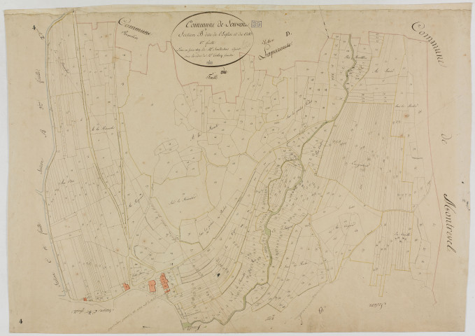 Louvenne, section B, l'Eglise et le Crêt, feuille 1.géomètre : Sauldubois