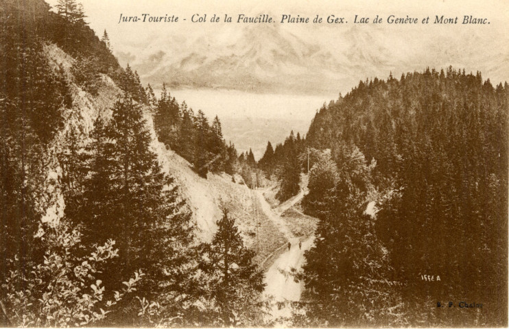 Col de la Faucille. Plaine de Gex. Lac de Genève et Mont-Blanc.
