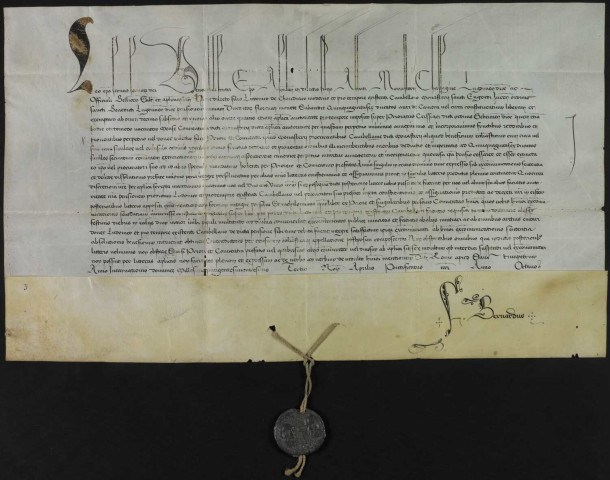 Bulle de Léon X réglant la pension due au chambellan sur les revenus du prieuré de Cessy uni à la mense conventuelle.