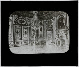 Reproduction d'une vue de la salle Louis XIII du château de Fontainebleau.