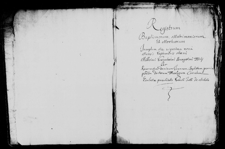 Baptêmes, mariages et sépultures, 29 septembre 1693 - 4 août 1700