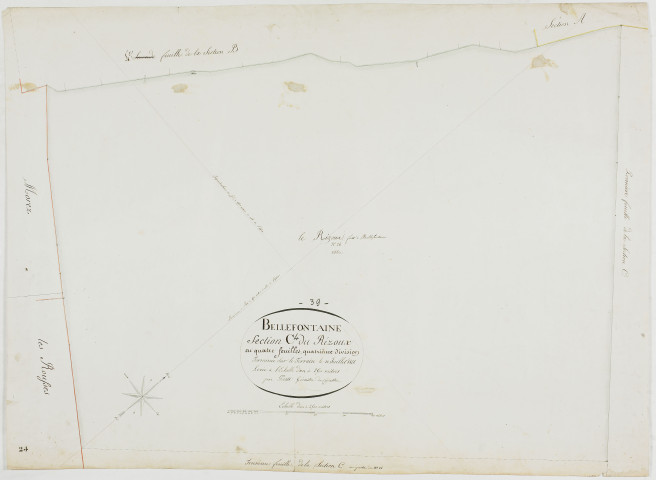 Bellefontaine, section C, le Rizoux, feuille 4.géomètre : Prost