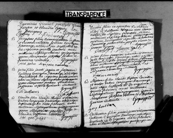 Série communale : baptêmes, mariages, sépultures janvier 1750-novembre 1757.