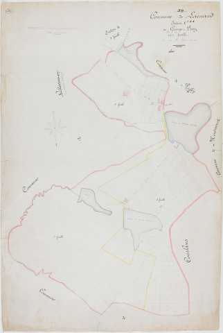 Larnaud, section C, Grange Bedez, feuilles 1, 2 et 3.géomètre : Rebour