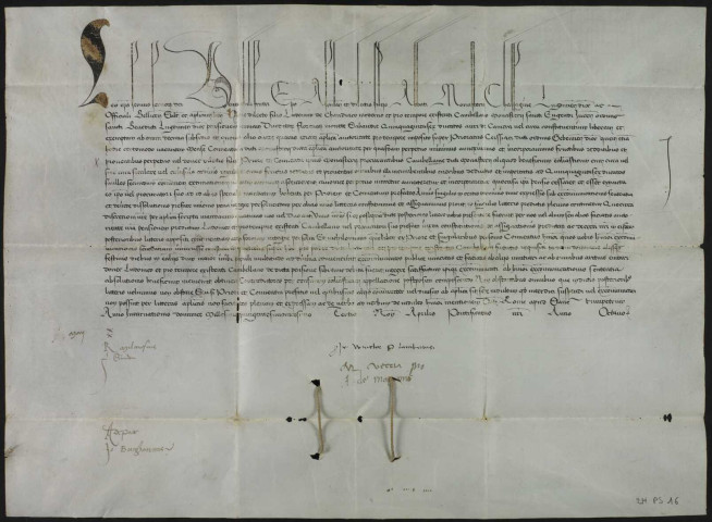 Bulle de Léon X réglant la pension due au chambellan sur les revenus du prieuré de Cessy uni à la mense conventuelle.