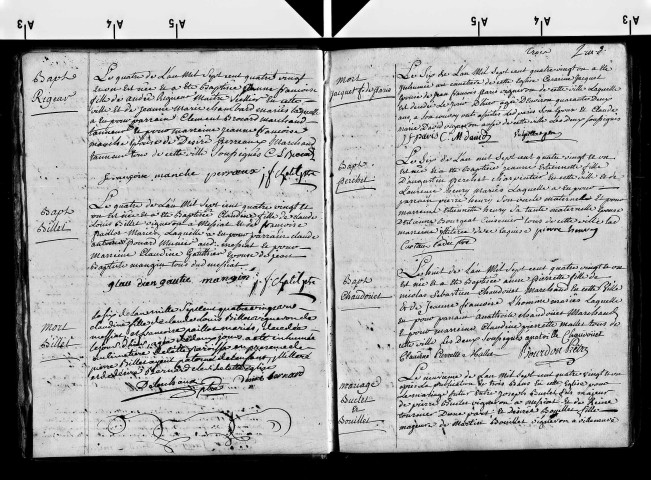 Baptêmes, mariages et sépultures 1er janvier 1781 - 1er janvier 1782