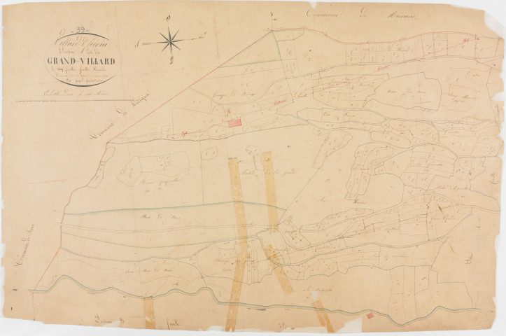 Villards d'Héria, section A, Grand-Villard, feuille 1.géomètre : Guyard