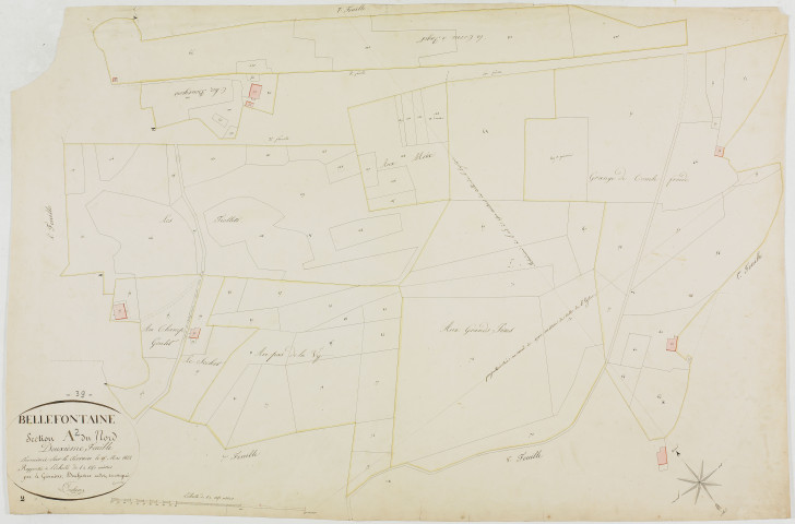 Bellefontaine, section A, le Nord, feuille 2.géomètre : Duchesne cadet