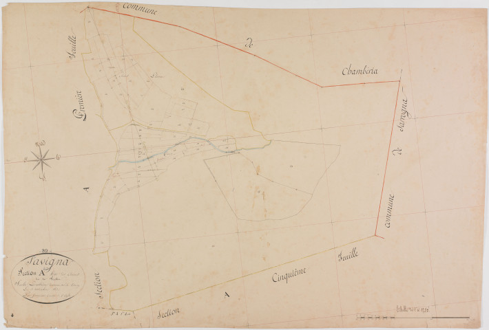 Savigna, section A, les Charnes, feuille 4.géomètre : C. Jannin