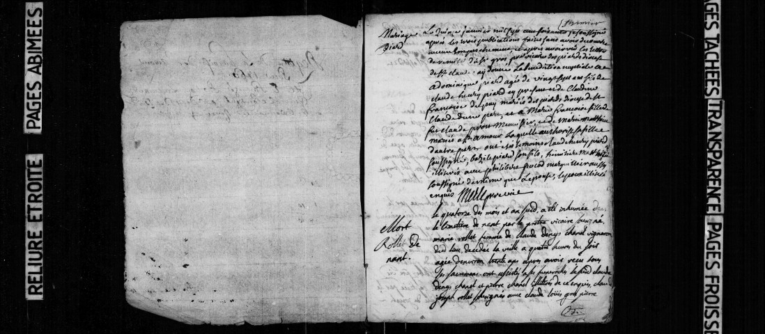 Baptêmes, mariages, sépultures 15 janvier 1760-1764.