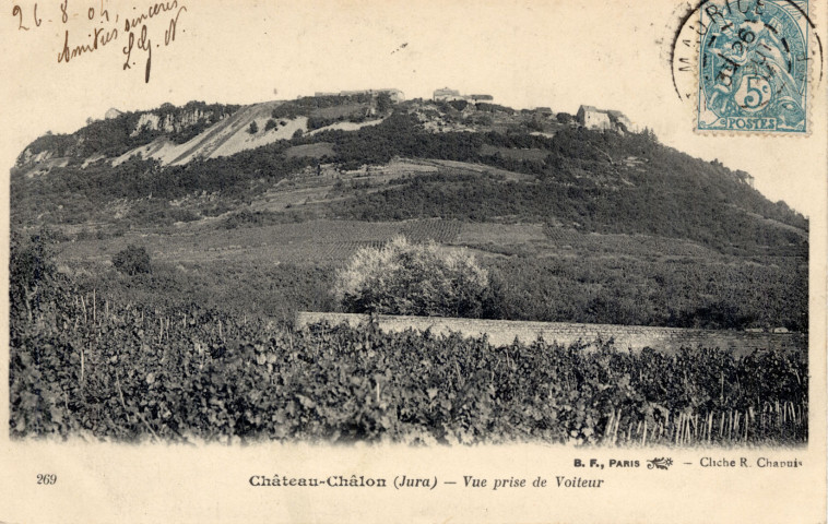 Château-Chalon (Jura). 269. Vue prise de Voiteur. Paris, B.F.