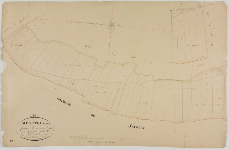 Menétrux-en-Joux, section C, Vaux de Chambly, feuille 3.géomètre : Billet