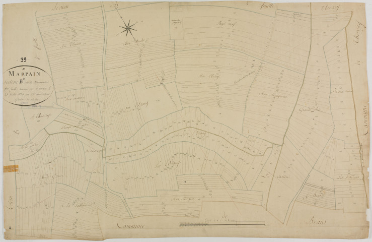 Marpain, section B, Montrambert, feuille 3.géomètre : Sauldubois