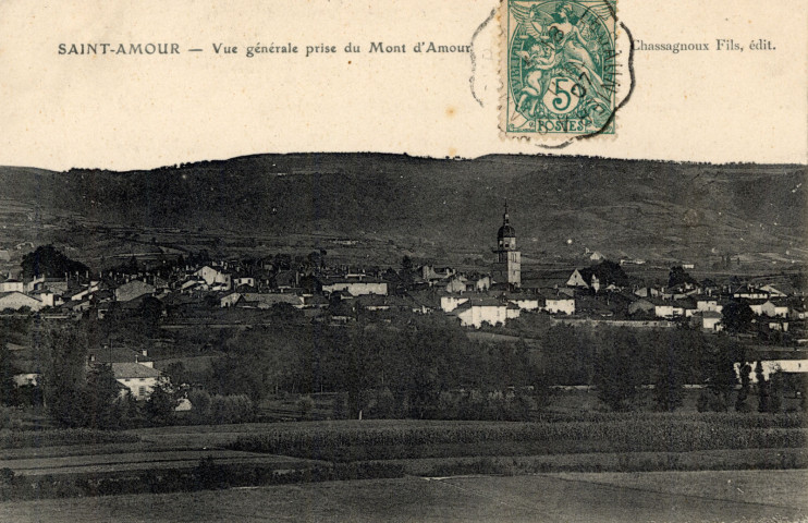 Saint-Amour (Jura). Vue générale prise du Mont d'Amour. Chassagnoux fils.