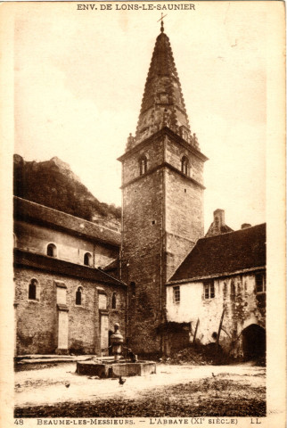Baume-les-Messieurs (Jura). Environ de Lons-le-Saunier. 48. L'abbaye (XIème siècle). Paris, imprimeur Levy fils et C.I.C.