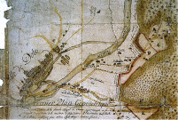 Dole (Jura). La ville et la forêt de Chaux. Plan d'arpentage XVIIIème siècle.