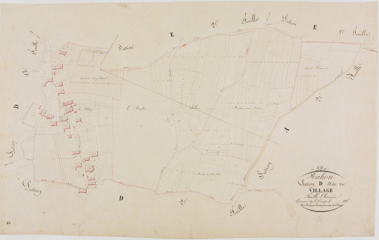 Rahon, section D, le Village, feuille 1.géomètre : Duchesne Henry