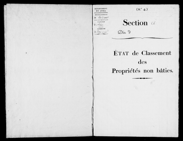 Etat de sections, s.d. [1809].