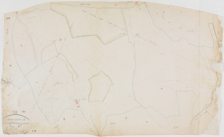 Longchaumois, section C, Bataillard, feuille 4.géomètre : Félix cadet