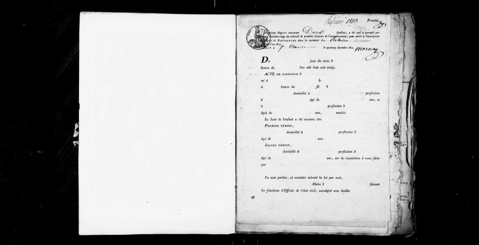 Mariages 1813, 1815-1819, 1821-1822 ; naissances, publications de mariage, décès 1813, 1815-1822.