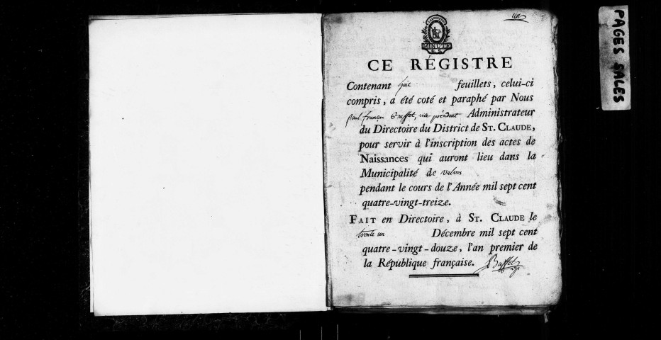 Naissances, décès 1793-1812 ; publications de mariage 1793-an II, an VII, an XI-1812 ; mariages 1793-an VI, an VIII-1812.