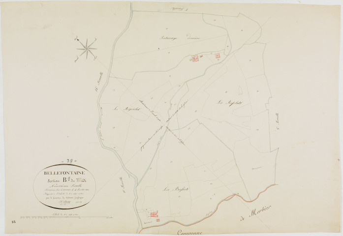 Bellefontaine, section B, le Midi, feuille 9.géomètre : Prost