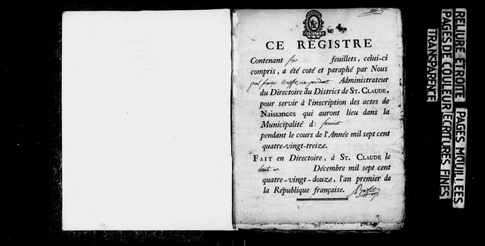 Naissances 1793-1811 ; publications de mariage an VI, an XI-1811 ; mariages an III-an VI, an IX-1811 ; décès 1793-an VIII, an IX-1811.