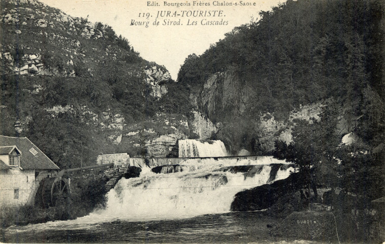 Bourg-de-Sirod (Jura). 119. Jura-Touristique. Les cascades. Chalon-sur-Saône, Bourgeois Frères.