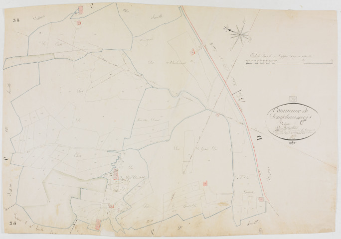 Longchaumois, section C, Bataillard, feuille 13.géomètre : Félix cadet